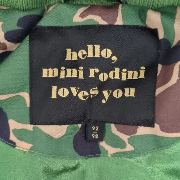 Mini Rodini K2 Camo Parka Green kids/girls/boys - Jacket size -92/98 (2T) NNT